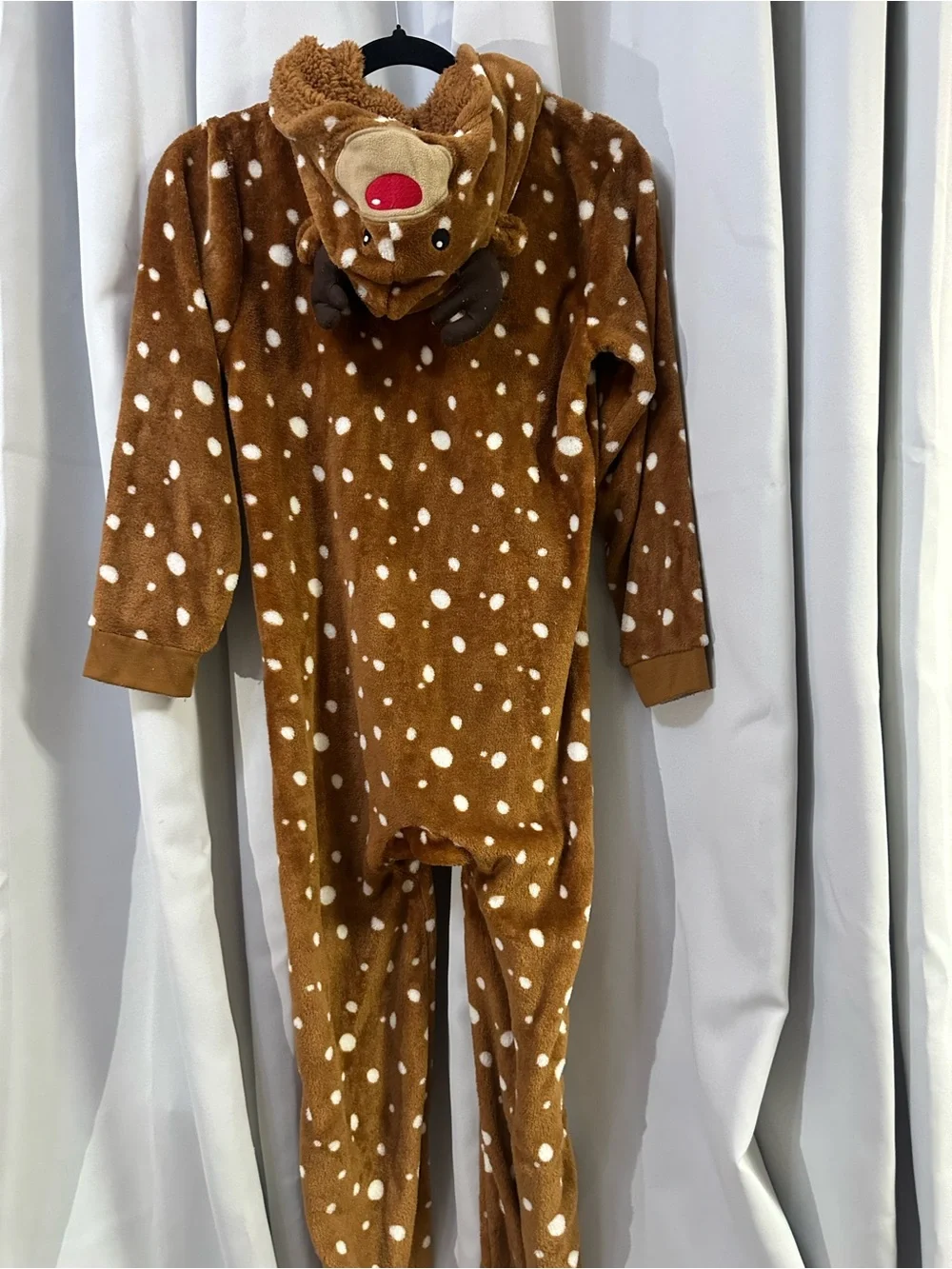 Gymboree Brown and Cream Deer Polka Dot Fleece One-Piece